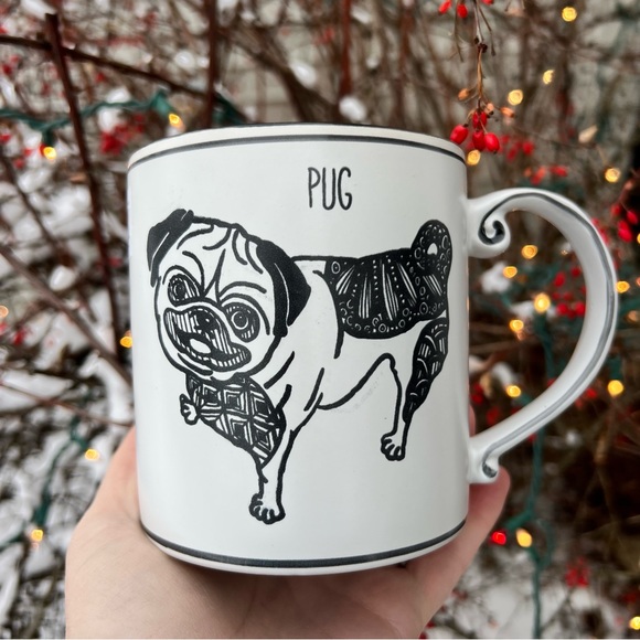 New - PUG MUG - Double Sided - Coffee Mug/Cup with fun turquoise blue interior - Picture 8 of 8